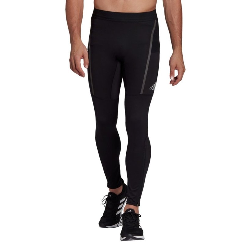 adidas Saturday Long Running Tights Mens Black