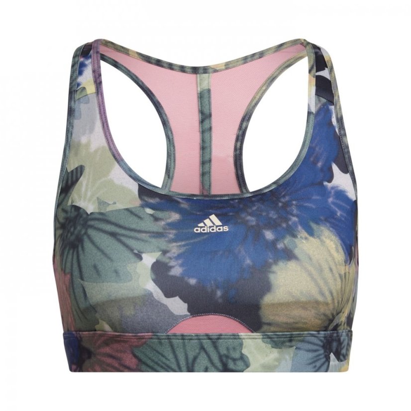 adidas Powerreact Training Medium-Support Allover Print Bra Ld99 Multi