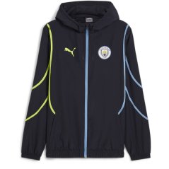 Puma Manchester City Pre Match Woven Jacket 2024 2025 Adults Blue