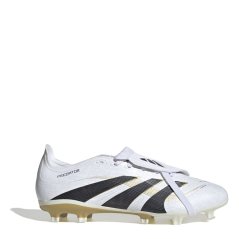 adidas Predator League Fold-Over Tongue Firm Ground Football Boots White/Blk/Gold