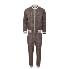Lonsdale Tracksuit Mens Beige Check