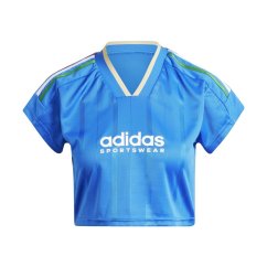 adidas House of Tiro Nations Pack Cut 3-Stripes Crop Jersey Womens Blue