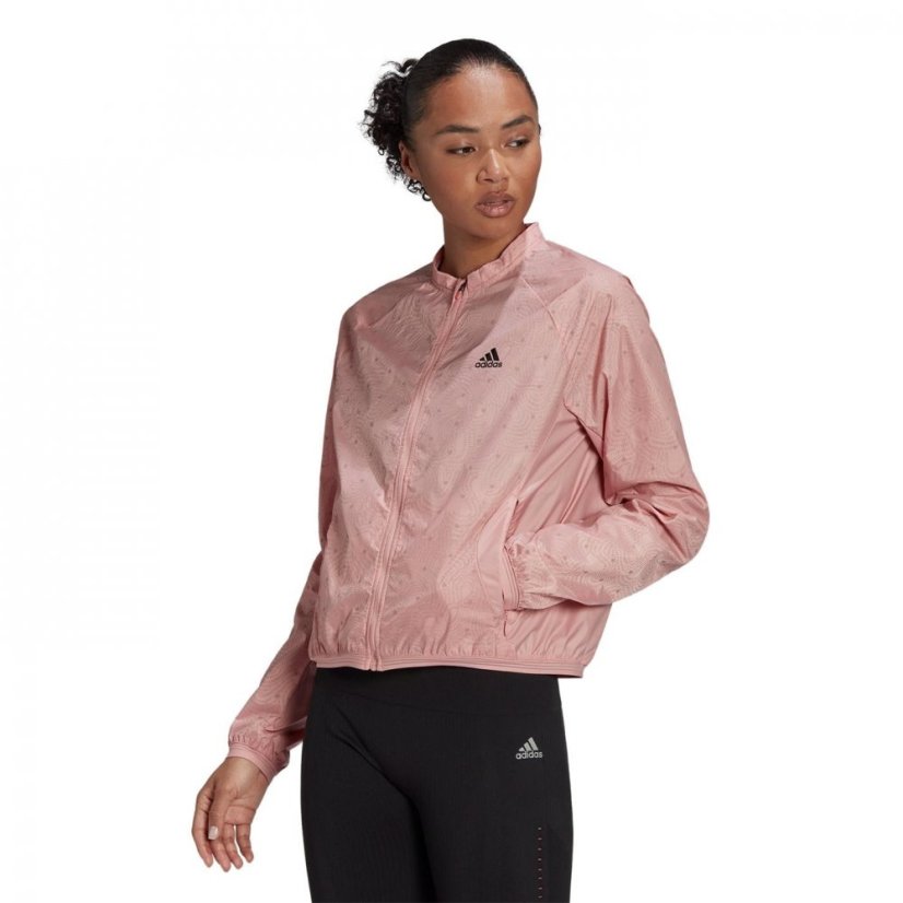 adidas Women's Adidas Water Resistant Long Sleeve Performance Running Jacket Wonder Mauve