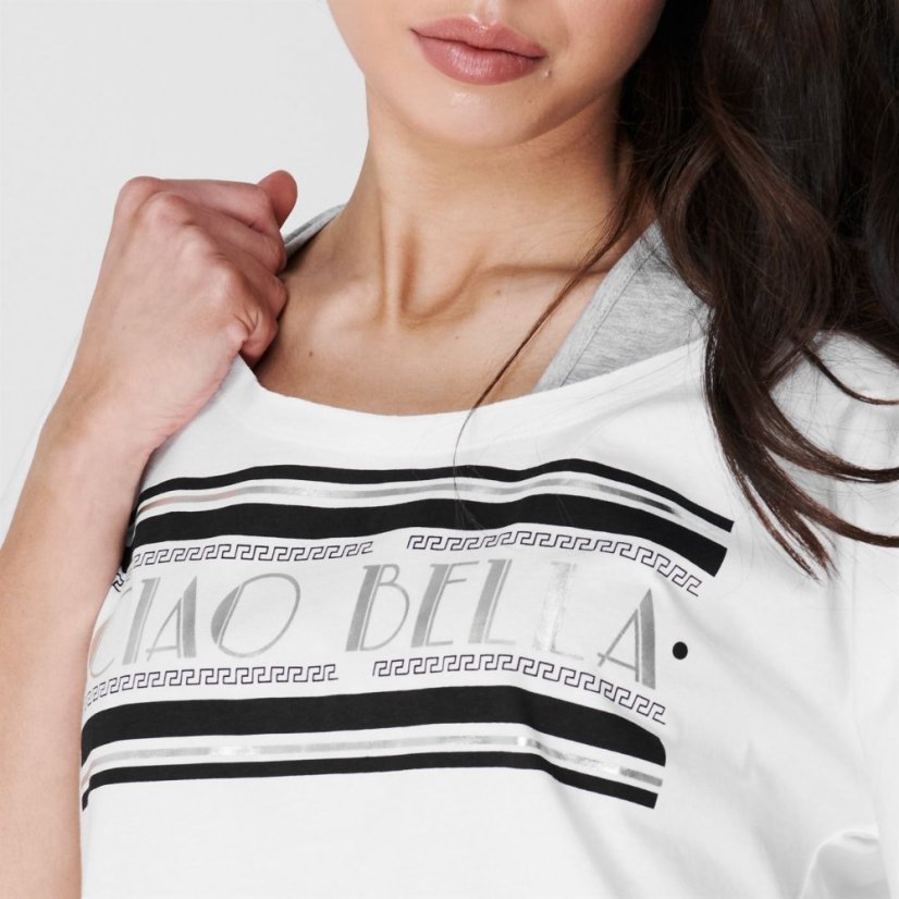 Golddigga Double Layer dámske tričko White/Grey M