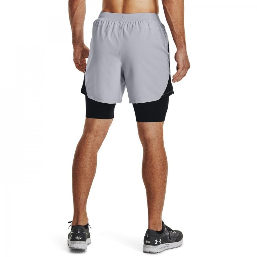 Under Armour UA Launch Mens 2-in-1 5in Shorts Pitch Grey