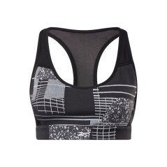 Reebok Medium-Impact Deconstructed Racer Bra female Black / Cold Grey 2