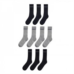 Donnay Crew 10 Pack Sports Socks Mens Black