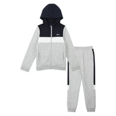 Slazenger Fleece Full Zip Track Suit Junior Navy