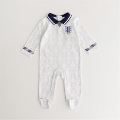 Brecrest Team England '90 Retro Home Babygrow White