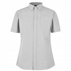 Firetrap Men's Classic Oxford Short Sleeve Shirt Grey