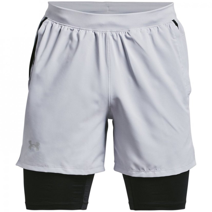 Under Armour UA Launch Mens 2-in-1 5in Shorts Pitch Grey