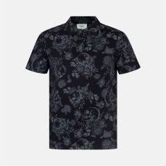 Firetrap All-Over Print Polo Top Mens Black