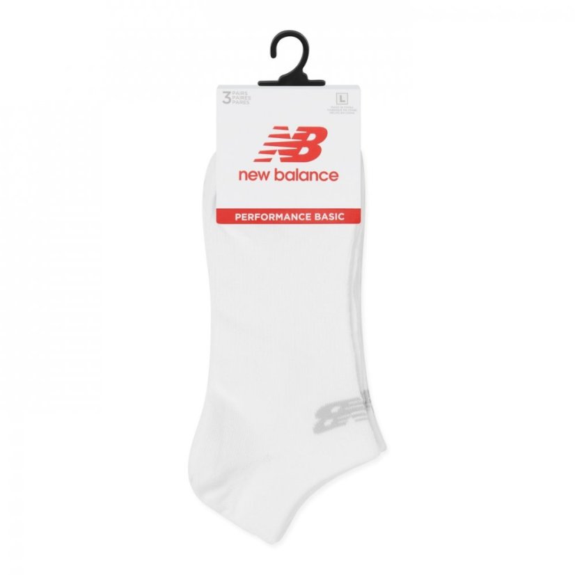 New Balance 3 Pack No Show Socks White