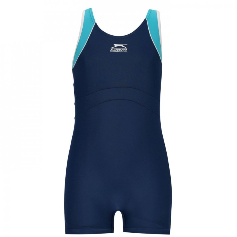 Slazenger LYCRA® XTRA LIFE™ Boyleg Swimming Suit Junior Girls Navy