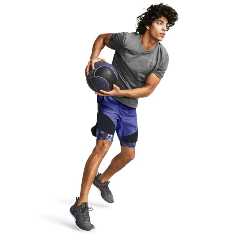 Under Armour Men's Elite Hybrid Performance Gym Shorts Purple