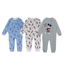 Character Babys Disney 3Pk Sleepsuit Mickey Mouse
