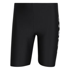 adidas Wording Swim Jammers Mens Black