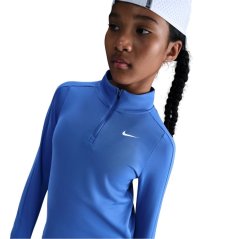 Nike Older Girls DRI-FIT Long Sleeve Half Zip Blue