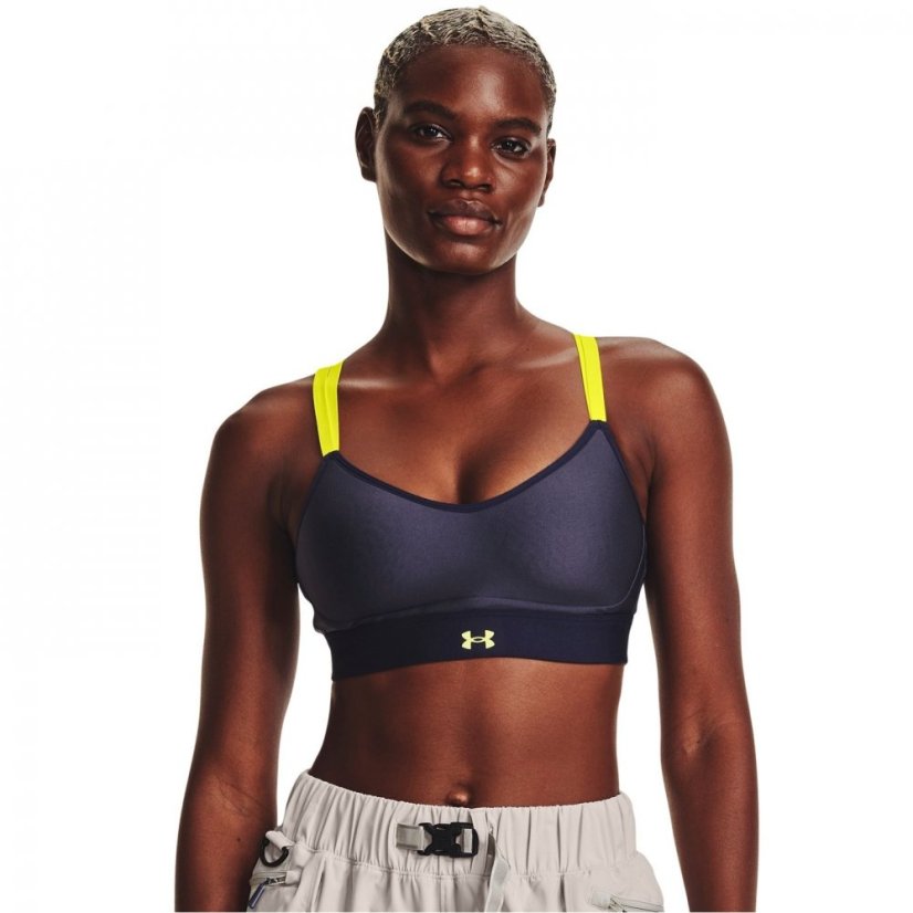 Under Armour Armour Ua Infinity Low Strappy Sports Bra Impact Womens Navy