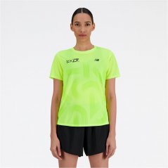 New Balance London Edition Printed Athletics Short Sleeve T-Shirt Womens Yellow Print