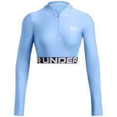 Under Armour Women's HeatGear Long-Sleeve Performance Gym Top Blue