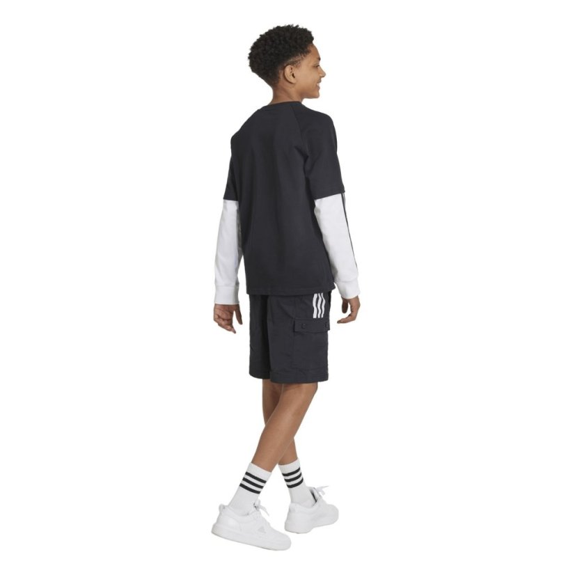 adidas Unisex Kids Jersey Jogger Shorts Black/White