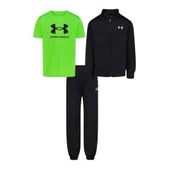 Under Armour Kids' Brawler Poly Tracksuit Black/Green