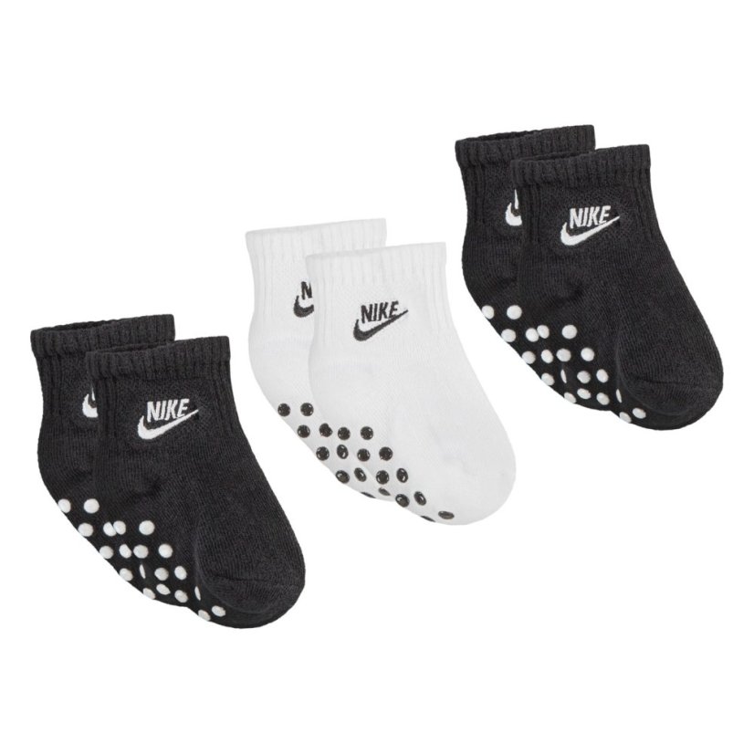 Nike Grippy Sock 3pk Baby Black/White