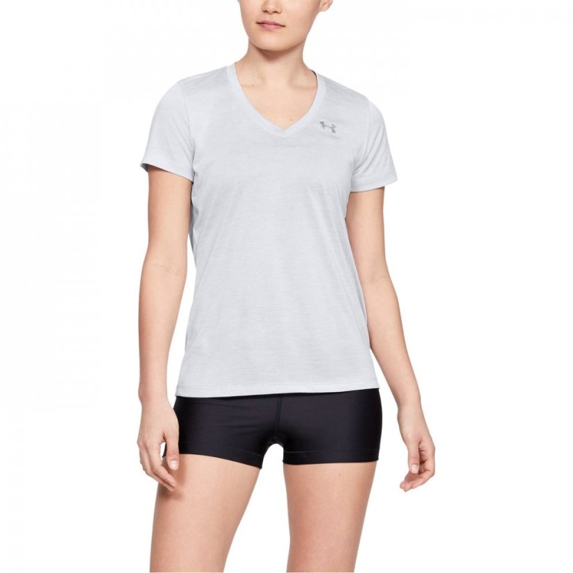 Under Armour Tech™ Twist V-Neck Short Sleeve Womens Halo Grey