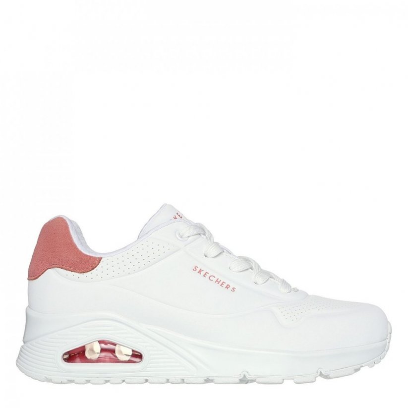Skechers UNO Stand On Air Trainers Womens White/Pink