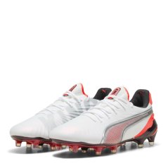 Puma Women's King Ultimate Firm Ground Football Boots White-Silver