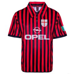 Score Draw AC Milan Centenary 2000 Home Shirt Adults Red/Black