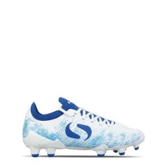 Sondico Blaze Childrens FG Football Boots White/Blue