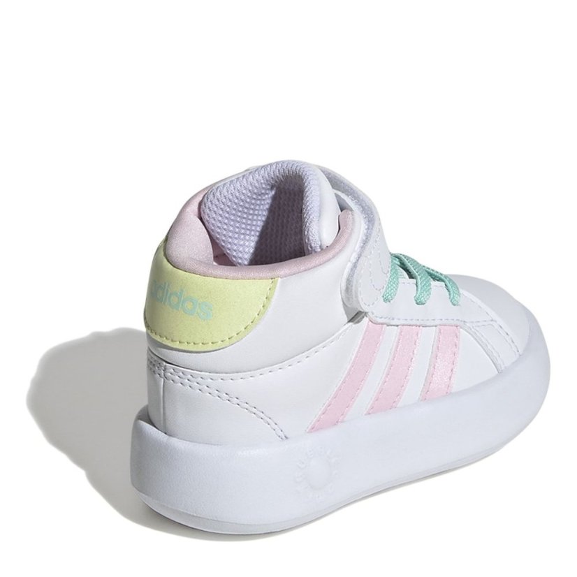 adidas Grand Court Mid Shoes Kids White/Pink