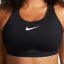 Nike Dri-FIT Swoosh Women's High-Support Non-Padded Adjustable Sports Bra Black/White