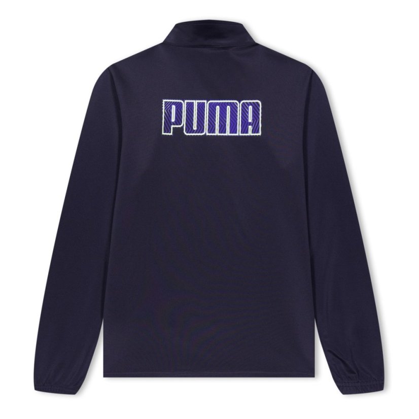 Puma Finesse Performance Quarter Zip Drill Top Junior Navy/Apple