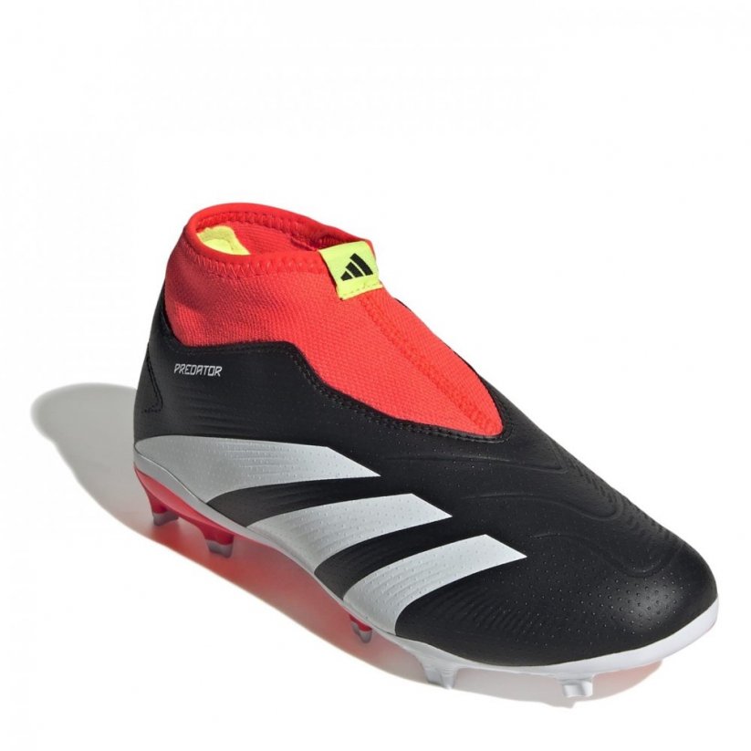 adidas Predator 24 League Laceless Childrens Firm Ground Football Boots Black/White/Red