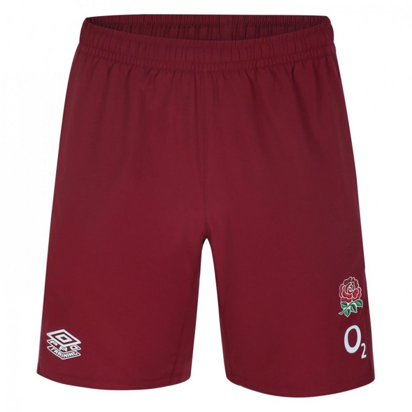 Umbro England Rugby Gym Shorts 2023 2024 Adults Tibetan Red
