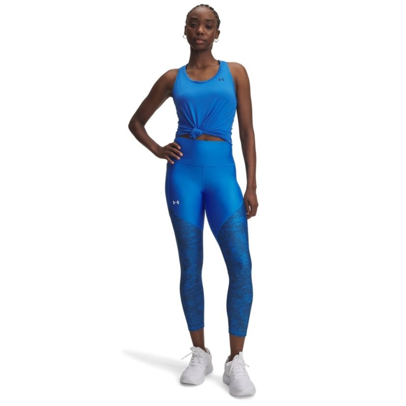 Under Armour Women's Tech Panel Performance Gym Legging Blue Atlantis