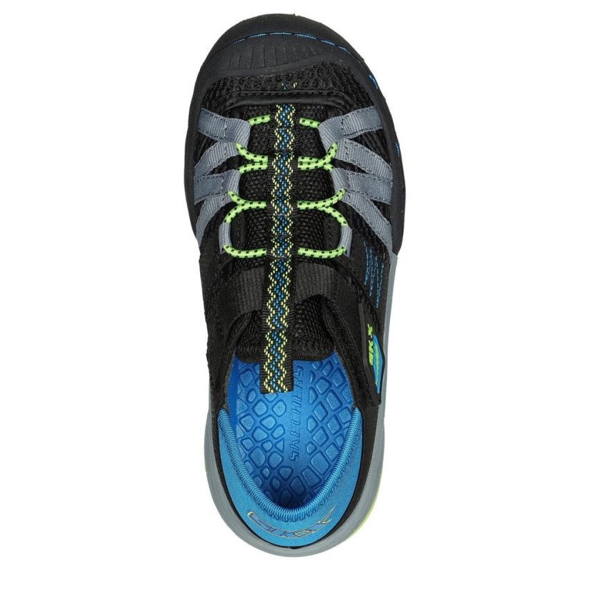 Skechers Kids' Flat Sandals Black/Blue/Lime