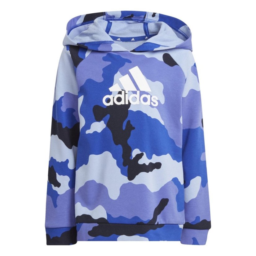 adidas Essentials Allover Print Hoodie Set Kids Blue/White