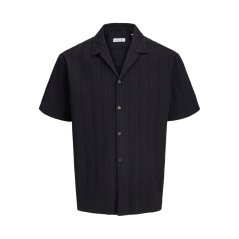 Jack and Jones Men's Short Sleeve Plain Shirt Black