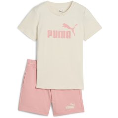 Puma Ess No.1 Logo Tee And Shorts Set Ps Tracksuit Boys Pink