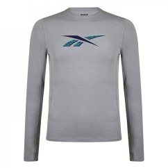 Reebok Activchill Long-Sleeve Top Athlete T-Long-Sleeve T Gym Mens Pugry3