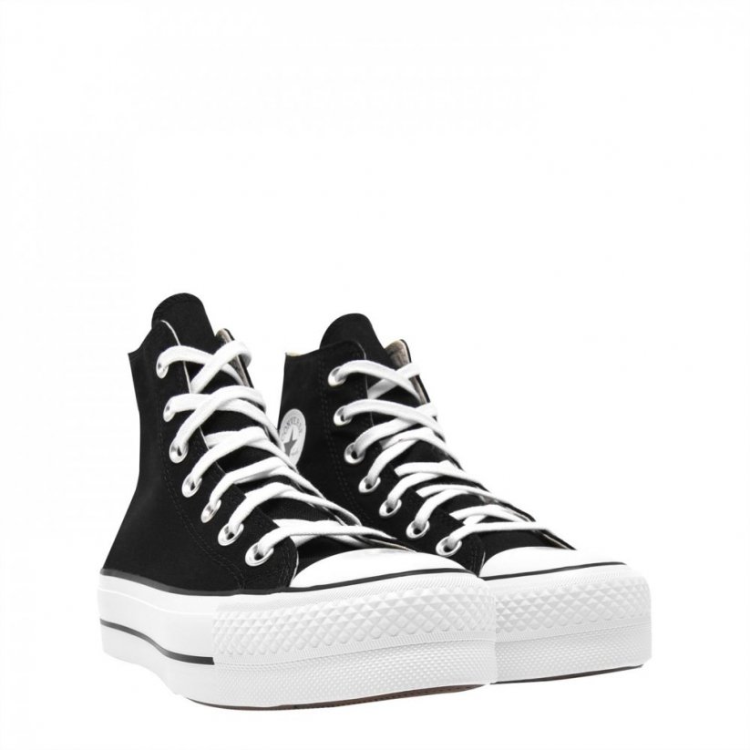 Converse All Star Platform High Top Trainers Blk/Wht 001