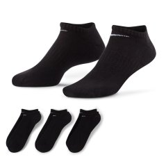 Nike 3 Pack Cushioned No Show Socks Black/White