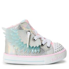 Skechers Unisex Kids' High-Top Trainers Silver/Pink