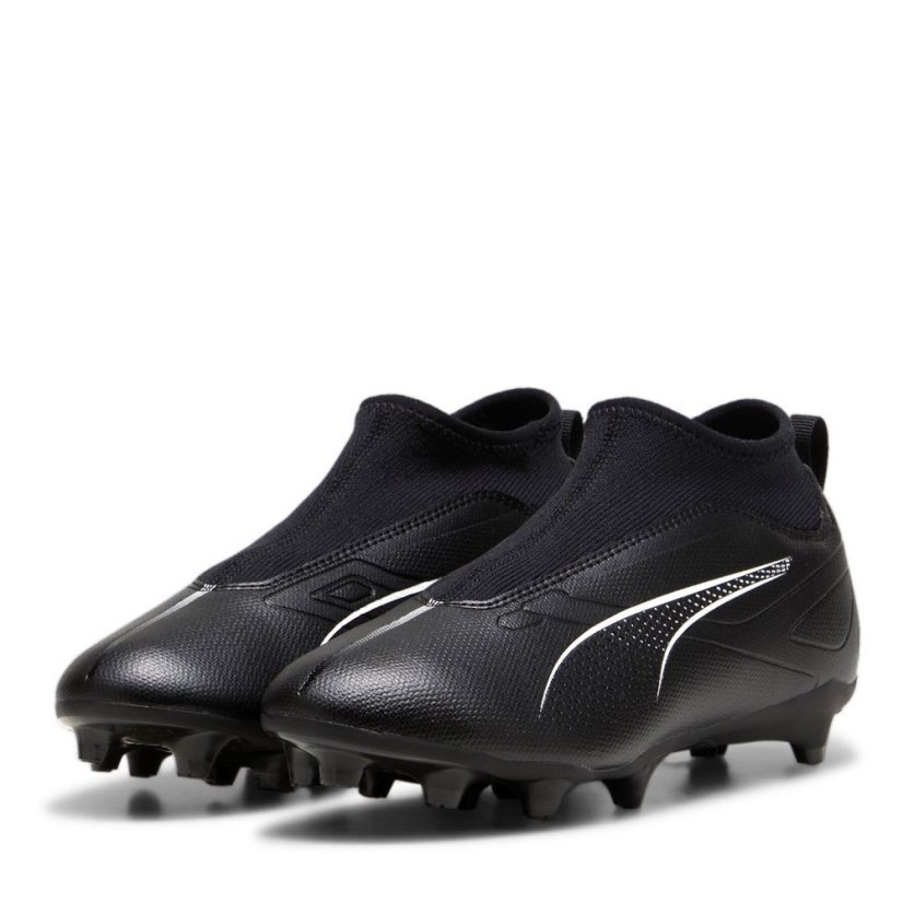 Puma Kids' Ultra Match+ Laceless Junior Firm Ground Football Boot Black/White