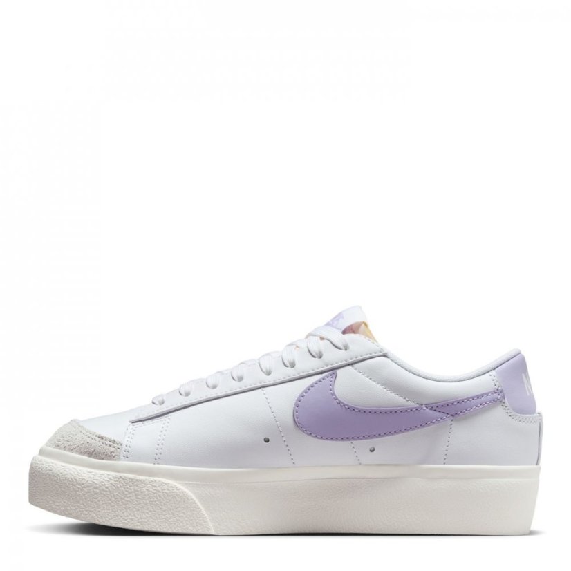 Nike Blazer Low Platform Shoes White/Lilac