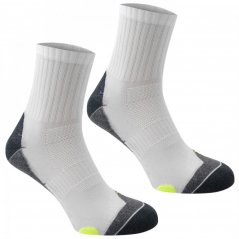 Karrimor Dri Skin 2 Pack Running Socks Mens White/Fluo